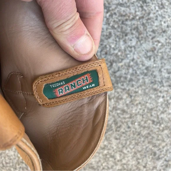 Tecovas Leather Boots Cowboy Ranch Wear Men’s Size 11.5 D Wheat Tan Vibram Sole - Picture 10 of 16